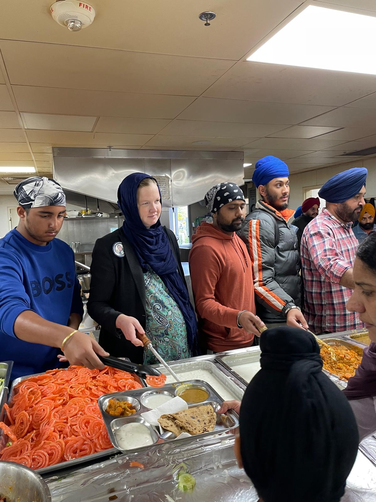 Serving at Gurdwara Sahib Tukwila langar