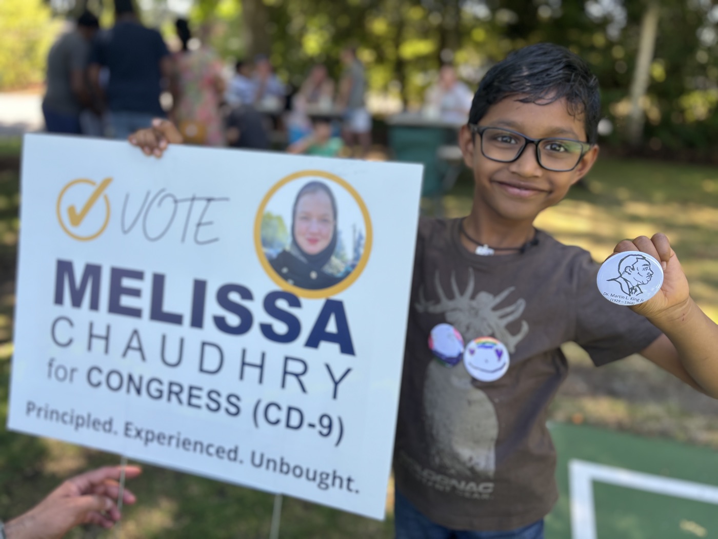 Young supporter at campaign event