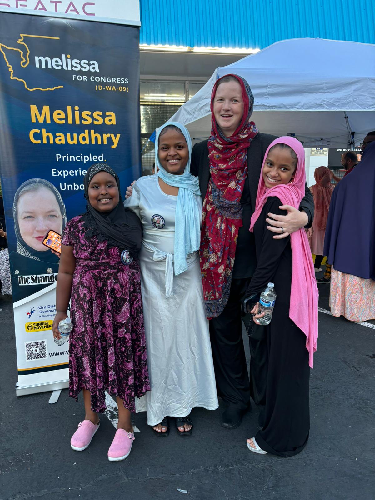 With Somali girls at SeaTac